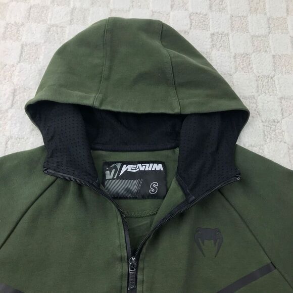 Venum Hoodie Sweatshirt Mens Small Green Full Zip MMA Fighting Training * - Picture 3 of 14